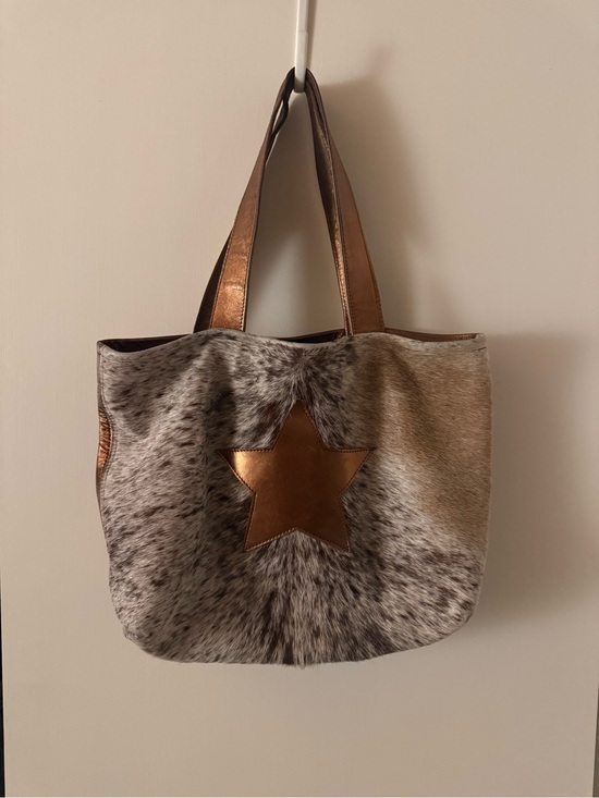 Lynn Tallerico Handbags - Lynn Tallerico Metallic Bronze Star Haircalf Tote Bag
